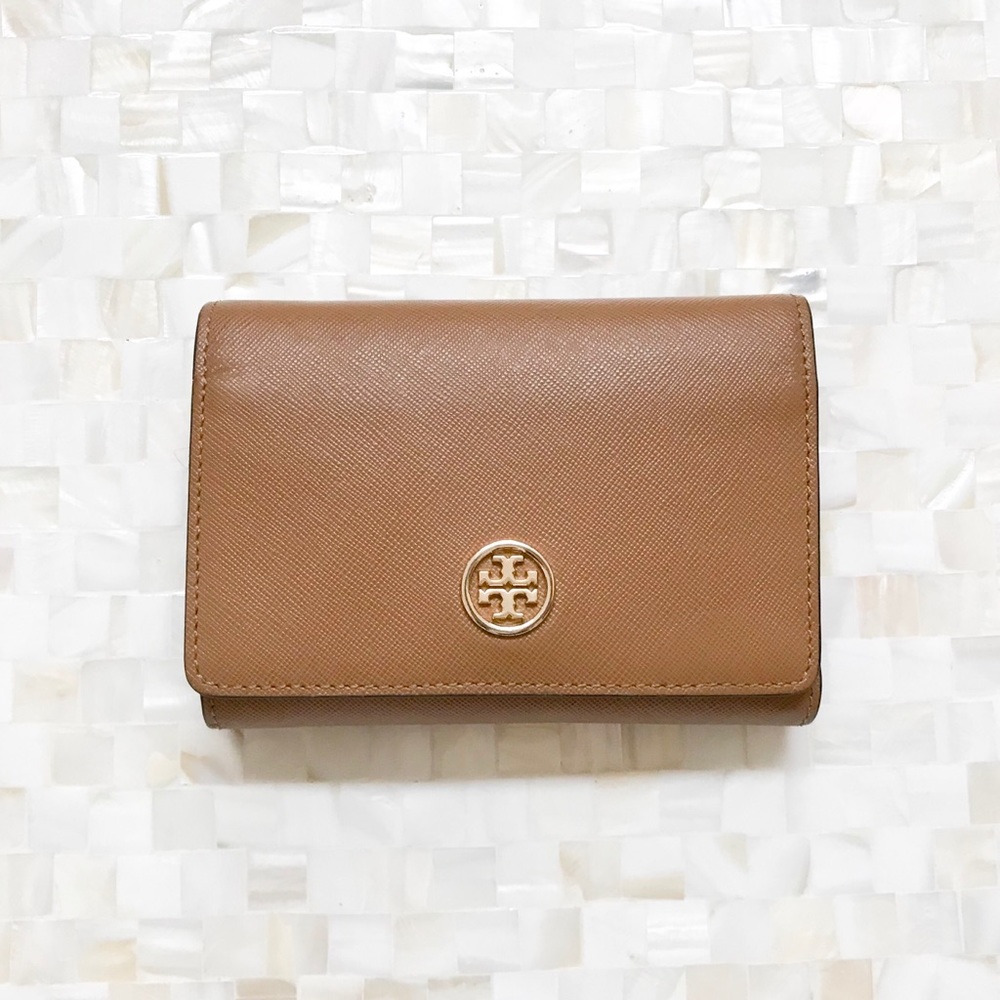 Tory Burch Brown Leather Medium Tri-Fold Wallet